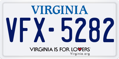 VA license plate VFX5282