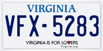 VA license plate VFX5283