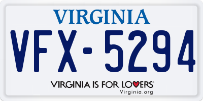 VA license plate VFX5294