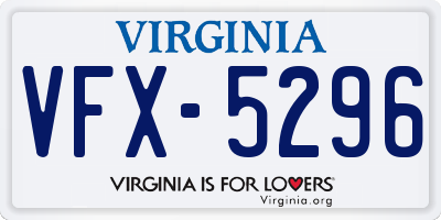 VA license plate VFX5296