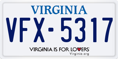 VA license plate VFX5317