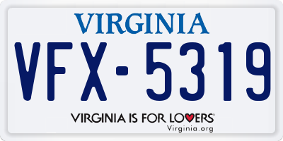 VA license plate VFX5319