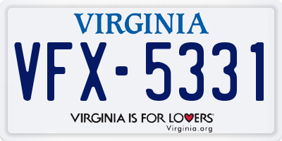 VA license plate VFX5331
