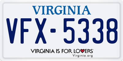 VA license plate VFX5338