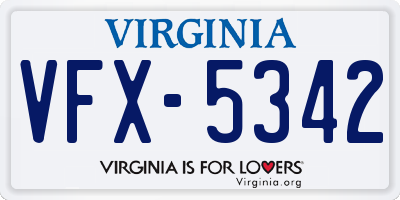 VA license plate VFX5342