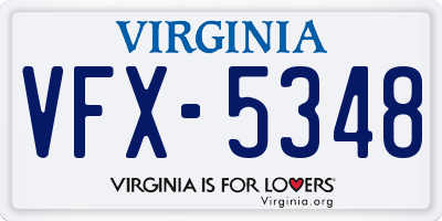 VA license plate VFX5348