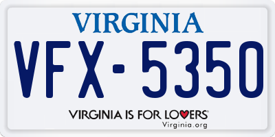 VA license plate VFX5350