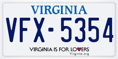 VA license plate VFX5354
