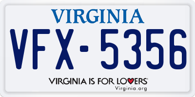 VA license plate VFX5356