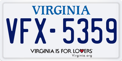 VA license plate VFX5359