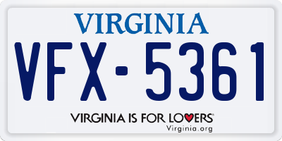 VA license plate VFX5361