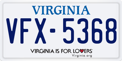VA license plate VFX5368