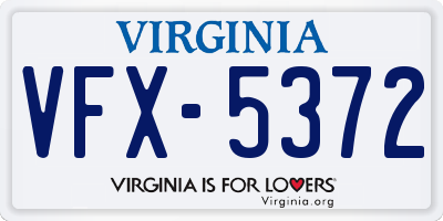 VA license plate VFX5372