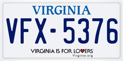 VA license plate VFX5376