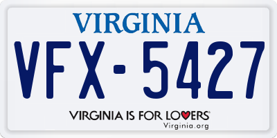 VA license plate VFX5427