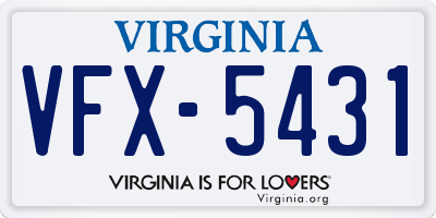 VA license plate VFX5431
