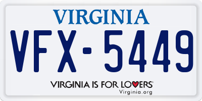 VA license plate VFX5449