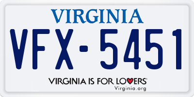 VA license plate VFX5451