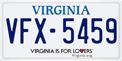VA license plate VFX5459