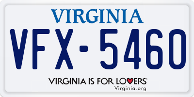 VA license plate VFX5460