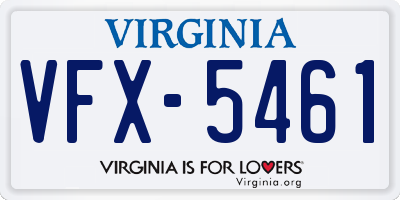 VA license plate VFX5461