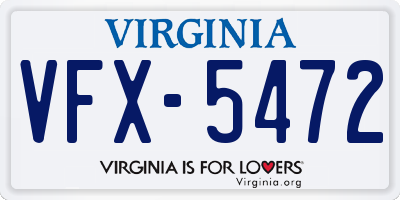 VA license plate VFX5472