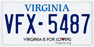 VA license plate VFX5487