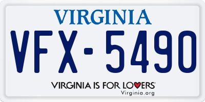 VA license plate VFX5490