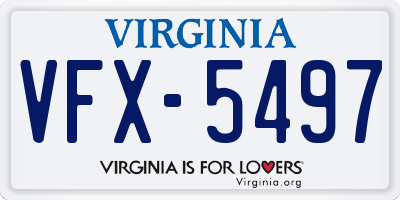 VA license plate VFX5497
