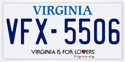 VA license plate VFX5506