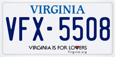 VA license plate VFX5508