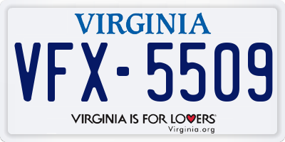 VA license plate VFX5509