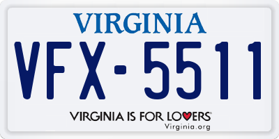 VA license plate VFX5511
