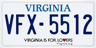 VA license plate VFX5512
