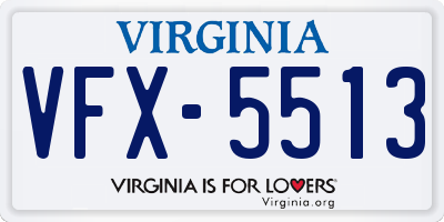 VA license plate VFX5513