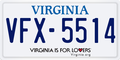VA license plate VFX5514