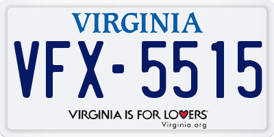 VA license plate VFX5515