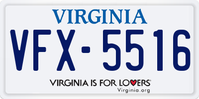 VA license plate VFX5516