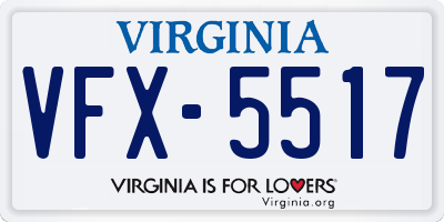 VA license plate VFX5517
