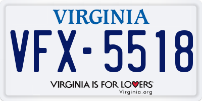 VA license plate VFX5518