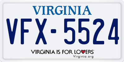VA license plate VFX5524