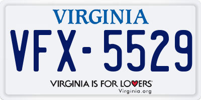 VA license plate VFX5529