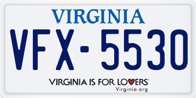 VA license plate VFX5530