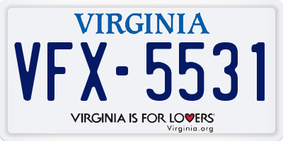VA license plate VFX5531