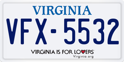 VA license plate VFX5532
