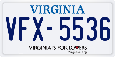 VA license plate VFX5536