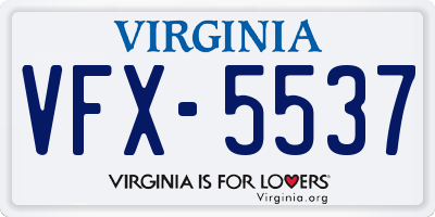 VA license plate VFX5537