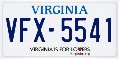 VA license plate VFX5541