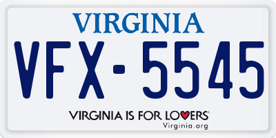 VA license plate VFX5545