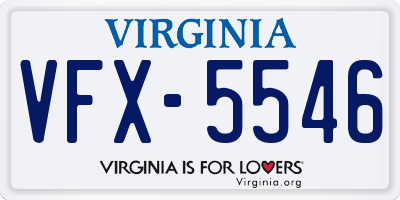 VA license plate VFX5546